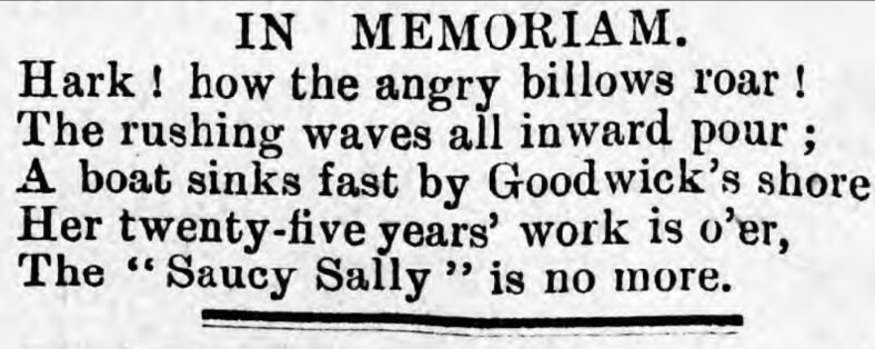 Saucy Sally in memorial verse | The County Echo 5-10-1905